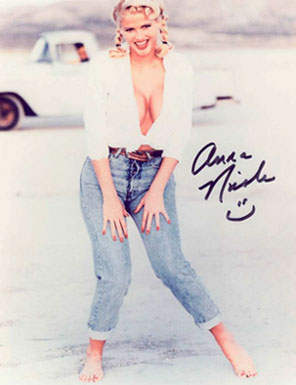 "Model" Anna Nicole Smith Actress signed 6 x 4 photo