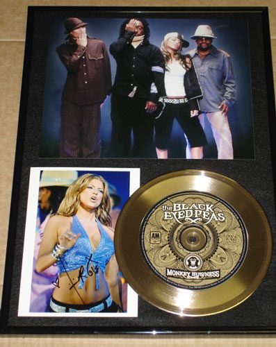 BLACK EYED PEAS BEP Stacy Fergie Signed Autograph GOLD Dis Frame