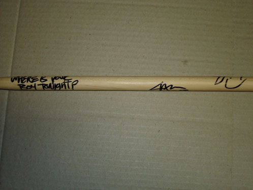 FALL OUT BOY Full Hand signed Autograph Drumstick COA Pete Wentz
