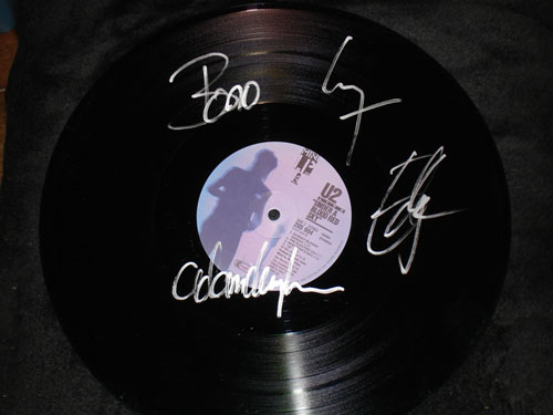 U2 Rare Under Blood Hand signed Autograph LP Vinyl COA